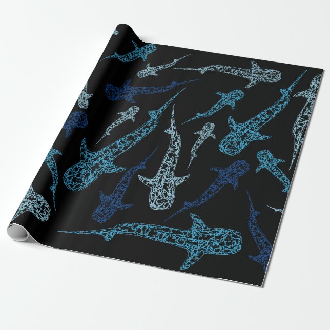 Papier Cadeau Papier d'emballage de requin de baleine (Déroulé)