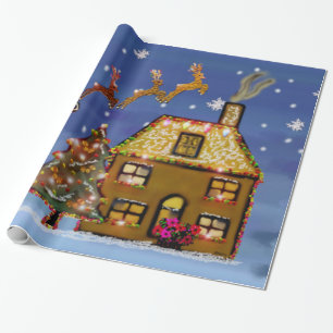 Papier Cadeau Papier d'emballage de réveillon de Noël