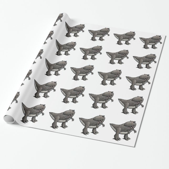Papier Cadeau Papier d'emballage de Rex de Tyrannosaurus (Déroulé)