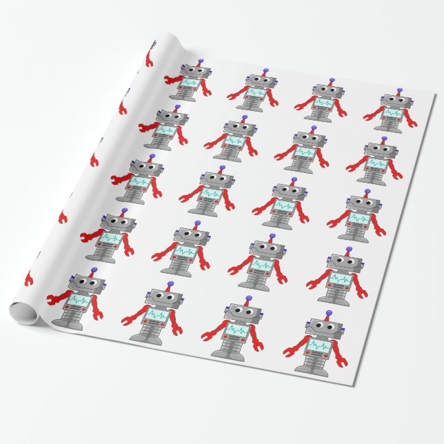 Papier Cadeau Papier d'emballage de robot (Déroulé)