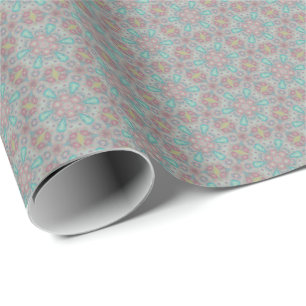 Papier Cadeau Papier d'emballage de rose et de motif bleu