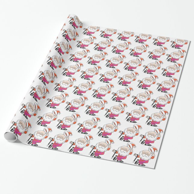 Papier Cadeau Papier d'emballage de Santa de danse (Déroulé)