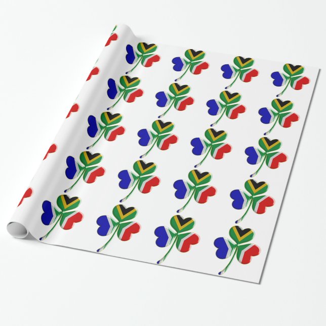 Papier Cadeau Papier d'emballage de shamrock de drapeau africain (Déroulé)