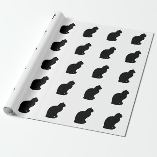 Papier Cadeau Papier d'emballage de silhouette de chat noir et