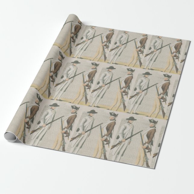 Papier Cadeau Papier d'emballage de soldats révolutionnaires (Déroulé)