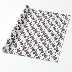 Papier Cadeau Papier d'emballage de souris mignonne