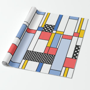 Papier Cadeau Papier d'emballage de style contemporain mondrien