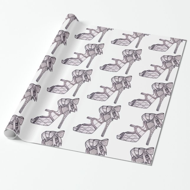 Papier Cadeau Papier d'emballage de talon haut Strappy (Déroulé)