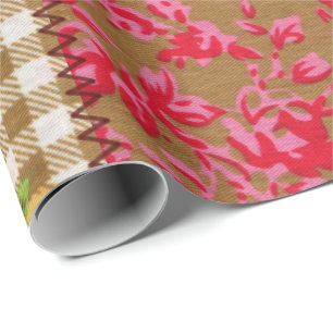 Papier Cadeau Papier d'emballage de tissu floral