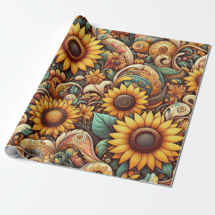 Papier Cadeau papier d'emballage de tournesol