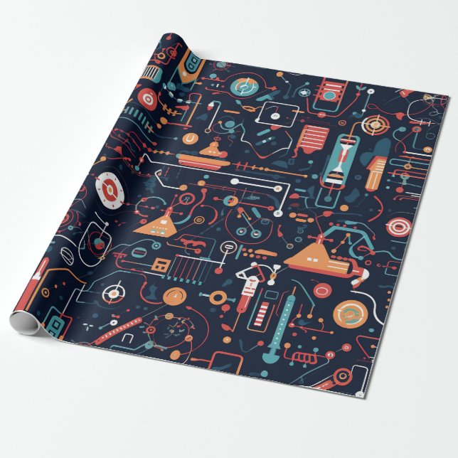 Papier Cadeau Papier d'emballage de transformation numérique (Déroulé)
