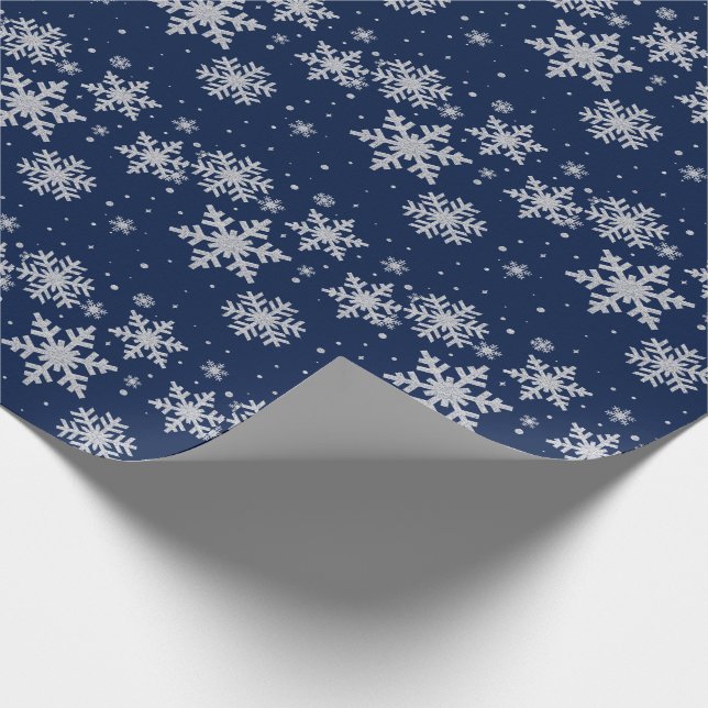 Papier Cadeau Papier d'emballage de vacances bleues et argentées (Coin)