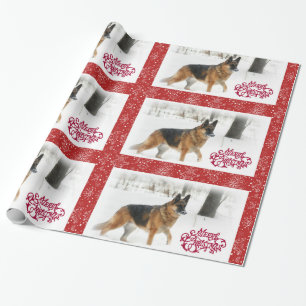 Papier Cadeau Papier d'emballage de vacances de berger allemand