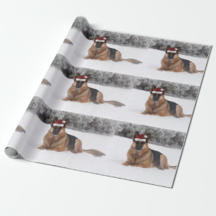 Papier Cadeau Papier d'emballage de vacances de berger allemand