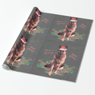 Papier Cadeau Papier d'emballage de vacances de berger allemand