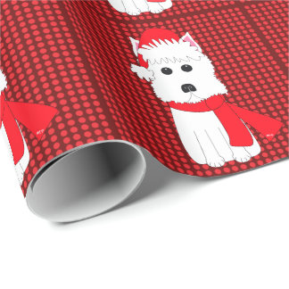 Papier Cadeau Papier d'emballage de vacances de chien de Westie