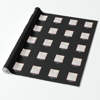 Papier Cadeau Papier d'emballage de vacances noires, blanches et