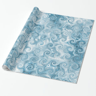 Papier Cadeau Papier d'emballage de vagues de bleu