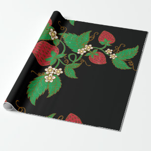 Papier Cadeau Papier d'emballage de vigne de fraise
