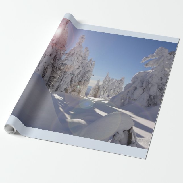Papier Cadeau Papier d'emballage de Winterscape (Déroulé)