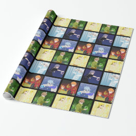 Papier Cadeau Papier d'emballage d'éléments de style d'Anime