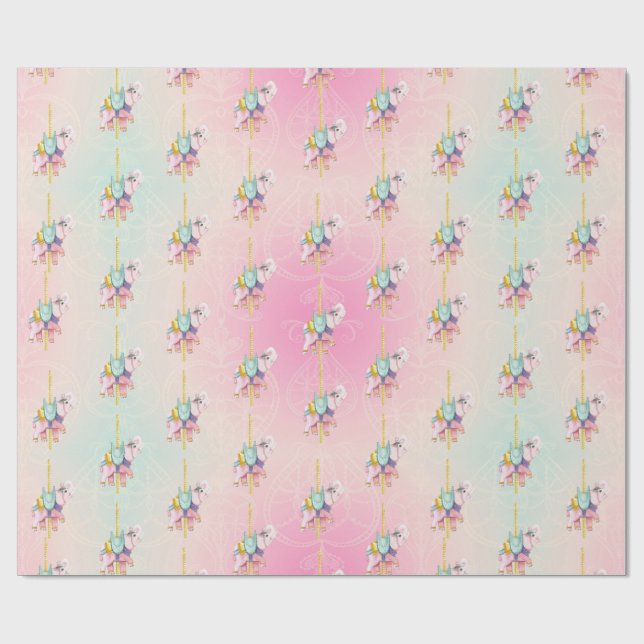 Papier Cadeau Papier d'emballage d'éléphant de carrousel (Plat)