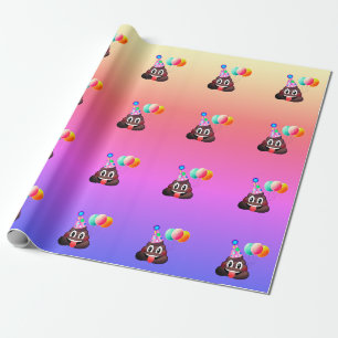 Papier Cadeau Papier d'emballage d'Emoji de dunette de fête
