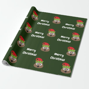 Papier Cadeau Papier d'emballage d'Emoji de dunette de Noël