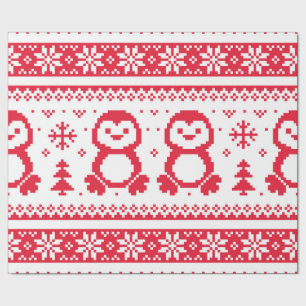 Papier Cadeau Papier d'emballage d'hiver de Noël sans couture de