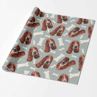 Papier Cadeau Papier d'emballage d'impression à enveloppe Basset
