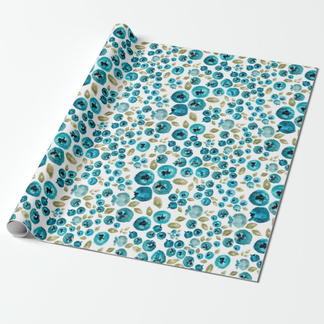 Papier Cadeau Papier d'emballage d'impression Blueberry (Déroulé)