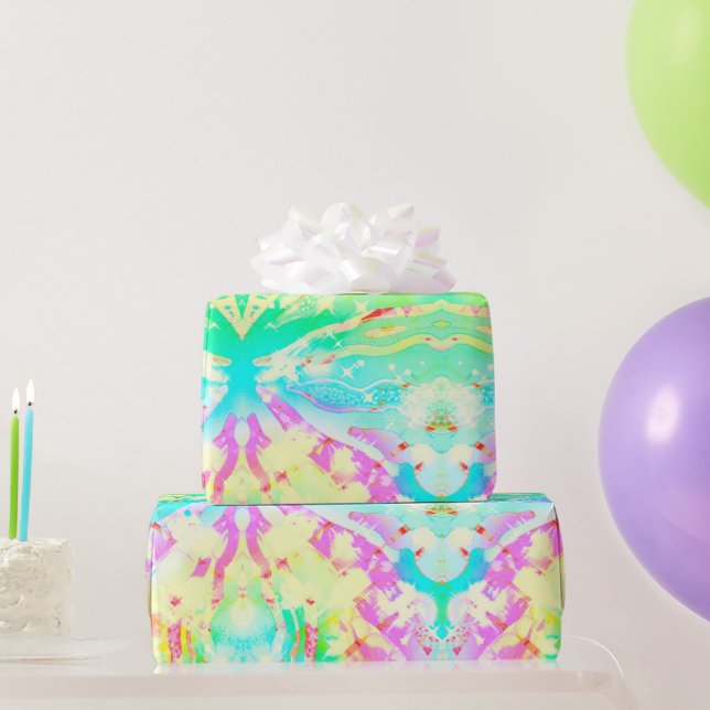 Papier Cadeau Papier d'emballage d'impression Pastel Tie Dye (Cadeaux de fête)