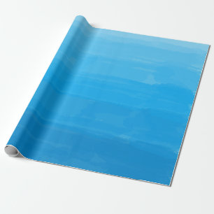 Papier Cadeau Papier d'emballage d'Ombre de bleu d'océan