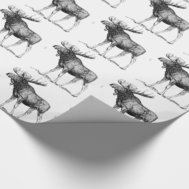 Papier Cadeau Papier d'emballage d'orignaux (Coin)