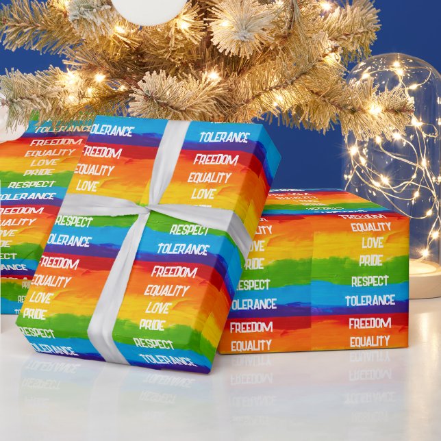 Papier Cadeau Papier d'emballage Drapeau Arc-en-ciel LGBTQ+ | Ca (Vacances)