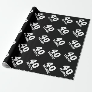 Papier Cadeau Papier d'emballage du 40e anniversaire
