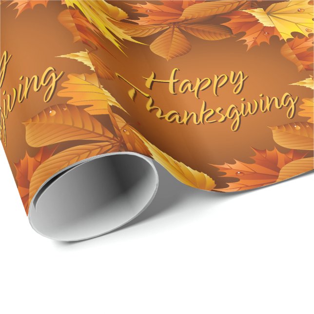 Papier Cadeau Papier d'emballage du bon thanksgiving 1 (Coin rond)