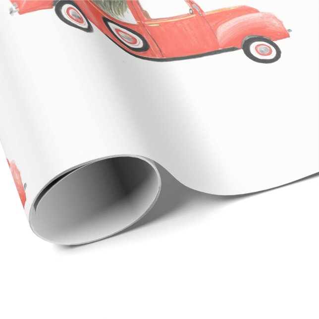 Papier Cadeau Papier d'emballage du camion rouge de Nana (Coin rond)