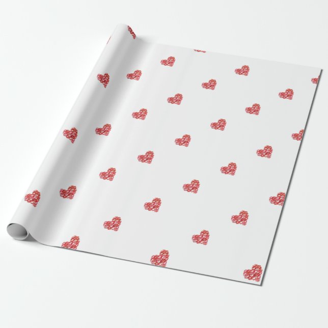 Papier Cadeau Papier d'emballage du coeur (Déroulé)