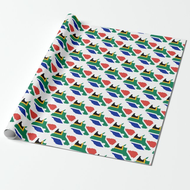 Papier Cadeau Papier d'emballage du drapeau sud-africain (Déroulé)