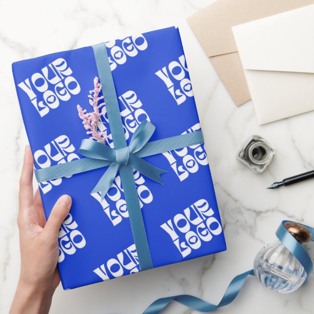 Papier Cadeau Papier d'emballage du logo commercial bleu (Cadeaux)