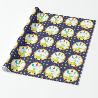 Papier Cadeau Papier d'emballage du meilleur maître d'école du