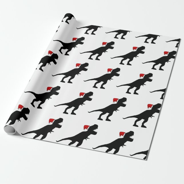 Papier Cadeau Papier d'emballage du père noël T-Rex (Déroulé)
