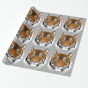 Papier Cadeau Papier d'emballage du visage de tigre