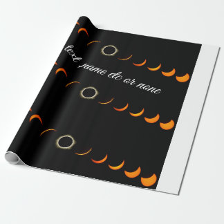 Papier Cadeau papier d'emballage éclipse solaire noir orange