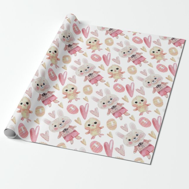 Papier Cadeau Papier d'emballage élégant du motif | de Pâques (Déroulé)