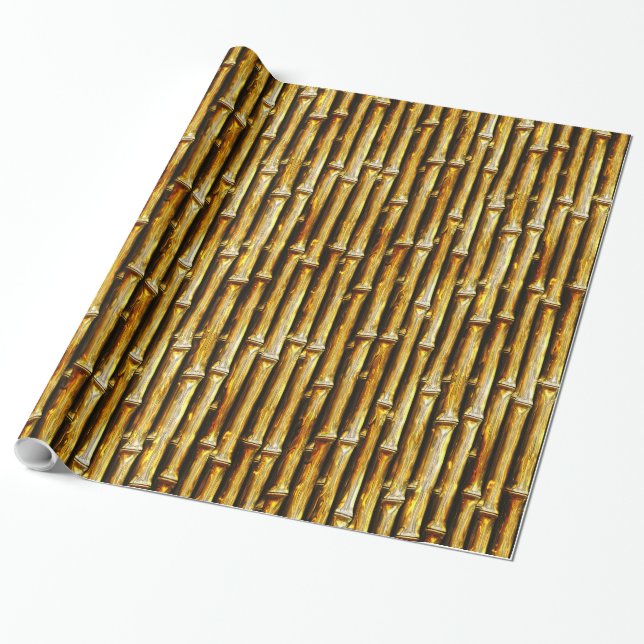 Papier Cadeau Papier d'emballage en bambou de l'or 2A (Déroulé)