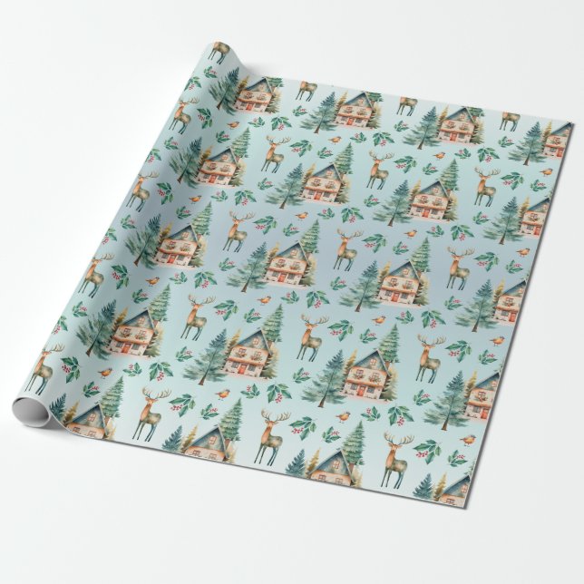 Papier Cadeau Papier d'emballage en bois mou (Déroulé)