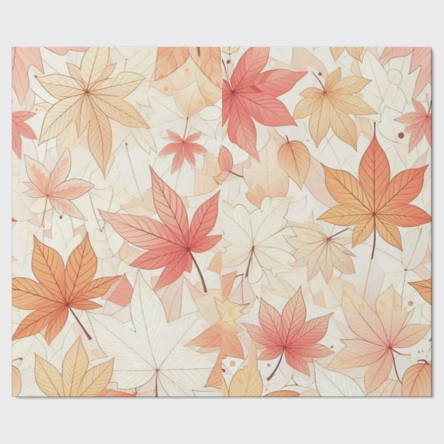 Papier Cadeau papier d'emballage en feuille d'érable d'automne (Couture)