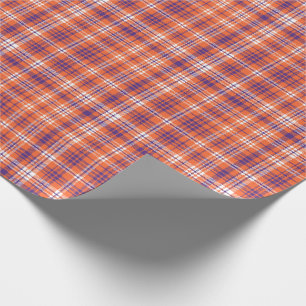 Papier Cadeau Papier d'emballage en plaid orange et violet